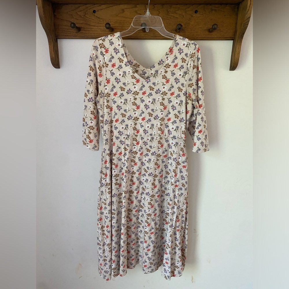Pact organic cotton floral knit dress